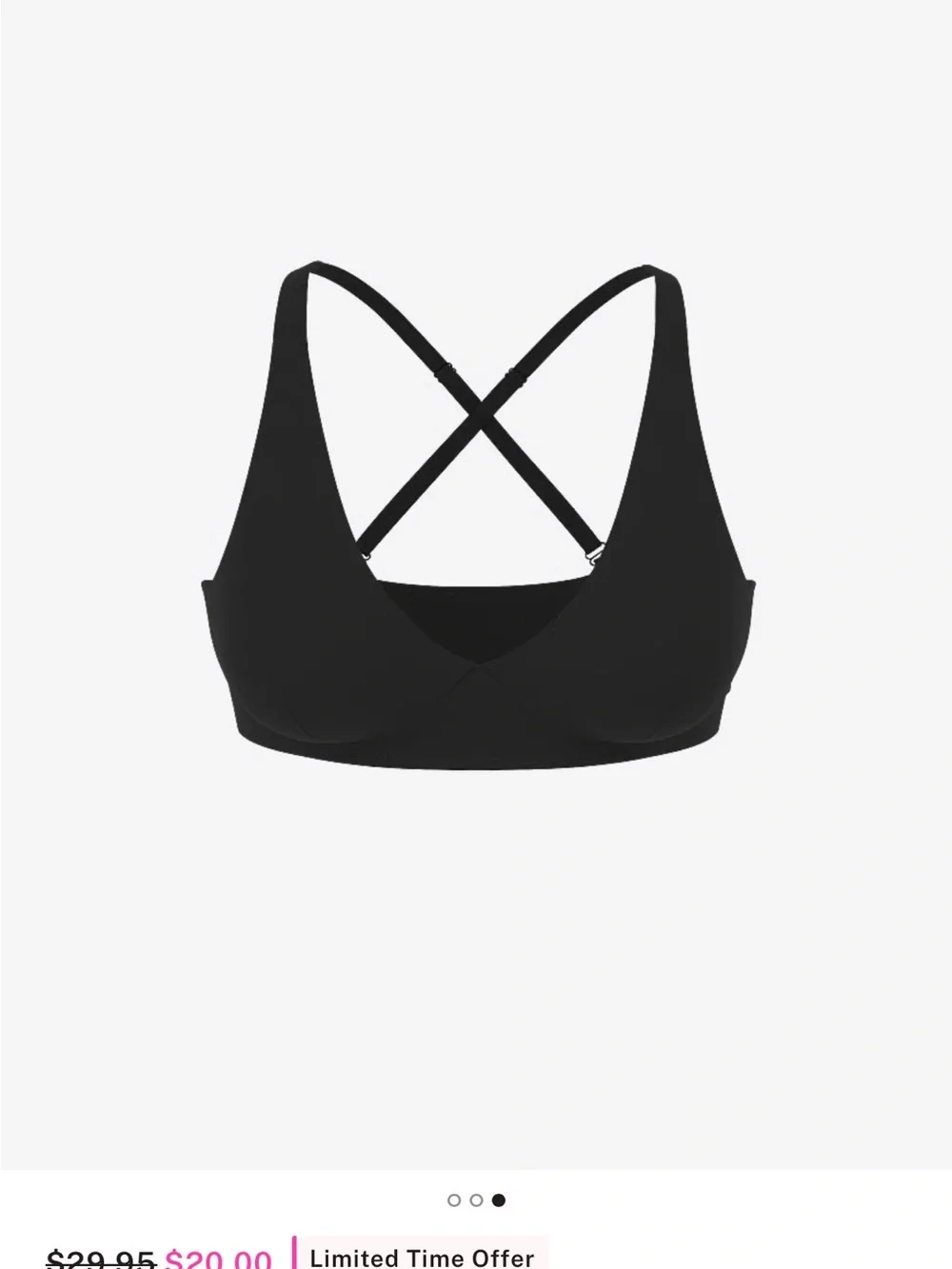 Victoria's Secret Black Wireless Bralette with Adjustable Straps pink relay